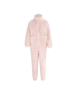 Miso Dames Sherpa Fleece Loungewear Set (Roze)