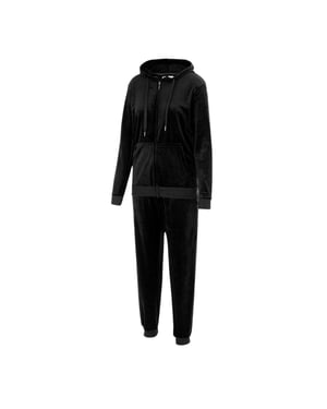 Miso Dames Velours Trainingspak Set (Zwart)