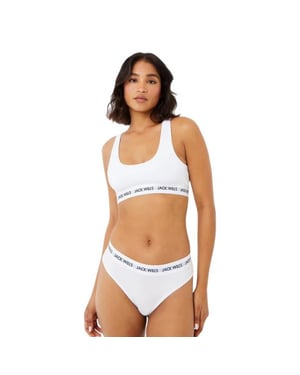 Jack Wills Dibsdall katoenen jersey bralette voor dames (set van 2) (Wit)