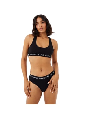 Jack Wills Dibsdall katoenen jersey bralette voor dames (set van 2) (Zwart)