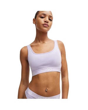 Hugo Dames/Dames Sportief Katoenen Jersey Bralette (Paars)