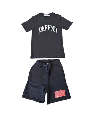 DFND London Set med T-shirt och shorts med logotyp för barn (Svart)