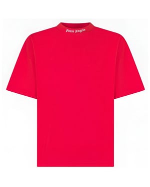 Boys Palm Angels Unisex Kids Classic Overlogo T-Shirt in Red Off White