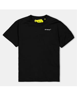 Boys Off White Industrial Logo Print T-Shirt in Black