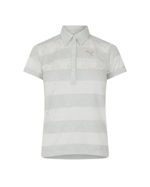 Women's Puma Golf Ss Border Polo Womens in .Grey