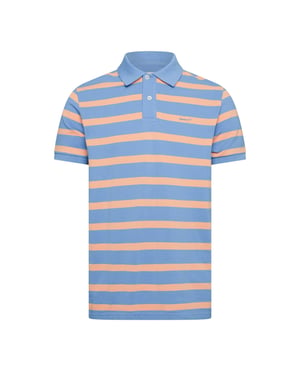 Men's Gant Striped Polo Sh in PERFECT BLUE