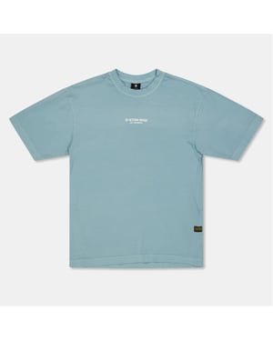 Boys G Star Oversize Lettering Crew Neck Short Sleeve T-Shirt in Siali Blue
