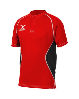 Boys Gilbert Short Sleeve Raglan Regular Fit Shirt in Red/Black