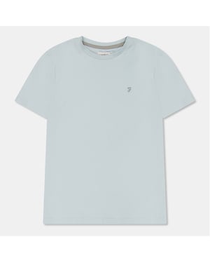 Boys Farah Crew Neck Short Sleeve Regular Fit T-Shirt in Blue
