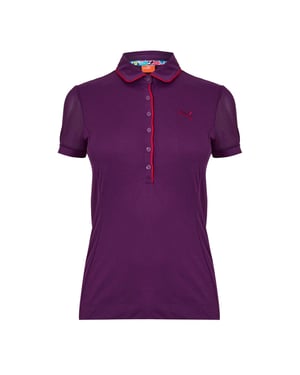 Women's Puma Golf Novely Sleeve Polo Womens in Purple