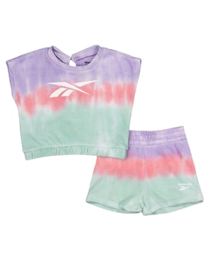 Reebok Peuter Tie-Dye T-shirt en Shorts Set (Multikleur)