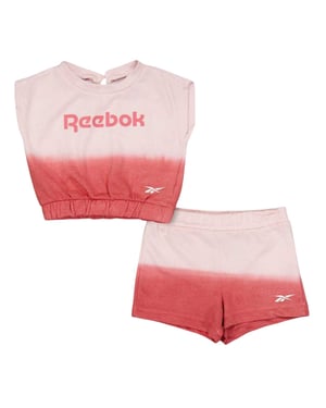Reebok Småbarn Ombre ärmlös skjorta och shorts set (Solkysst korall)