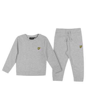 Lyle & Scott Barn/Kids Bomull Casual Träningsdräkt (Ljusgrå Melange)