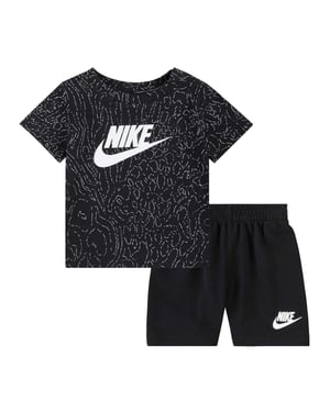 Nike Baby Genie-set med T-shirt och shorts med logotyp (Svart)