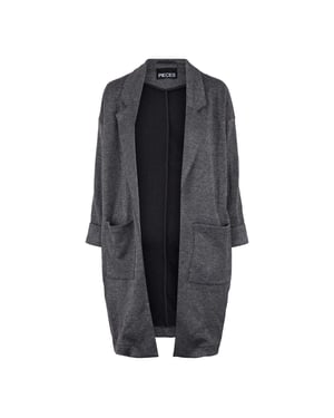 Pieces Dames Notch Neck Relaxed Fit Jas (Donkergrijs)