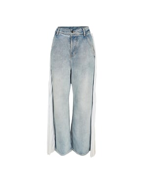 Diesel Dam Denim Draperad Detalj Vid Lår Jeans (Blå Denim)