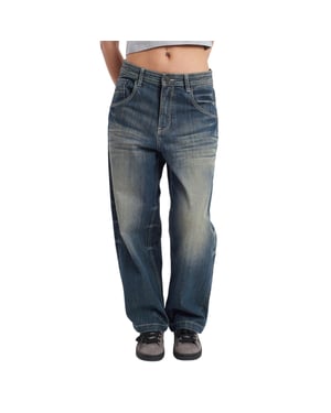 The Ragged Priest Unisex Vuxen Rag Bleacher Stora Denim Baggy Jeans (Blå)