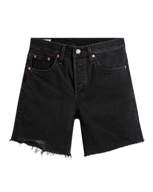 Levis Dames/Dames 501 Mid Thigh Shorts (Zwart)