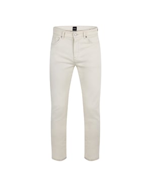 Boss Herrens Denim 5-Fickors Jeans (Vit)