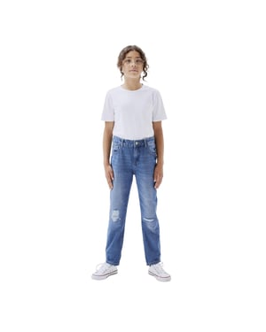 Name It Mom-jeans met een relaxte pasvorm voor meisjes (Blauw)