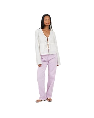 Brave Soul Para-jeans met middelhoge taille en rechte pijpen voor dames (Lila)