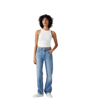 Levis Damesjeans met lage taille en rechte pijpen uit de Pro-collectie (Blauw)