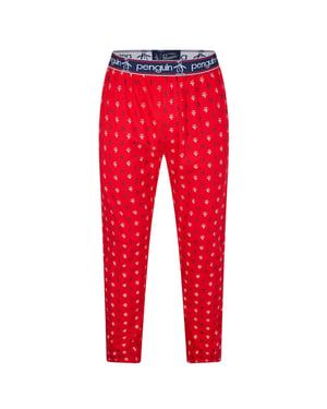Original Penguin Heren Jersey All Over Logo Pyjama Broek (Rood)