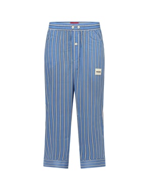 Hugo Kleo Lyocell-pyjamasbyxor med ränder för kvinnor/damer (Blå)