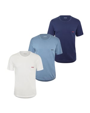Hugo Effen pyjamashirt voor heren (set van 3) (Blauw/Wit/Navy Blauw)