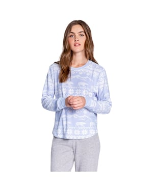 PJ Salvage Snowflake Relaxed Fit Top - dam/dam (Ljusblå)