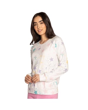 PJ Salvage Sweatshirt med stjärntryck för dam och dam (Off White)