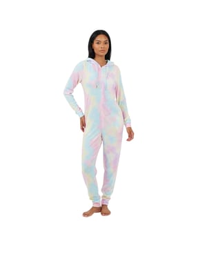 Brave Soul Dames It Was All A Dream Tie-Dye Slim All-In-One-nachtkleding (Pastel Roze)