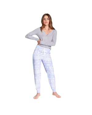 PJ Salvage Sneeuwvlok-pyjamabroek voor dames (Lichtblauw)