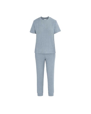 Miso Pyjamaset met korte mouwen van katoenmix voor dames (Grijs)