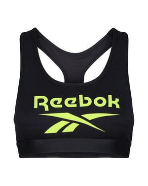 Reebok Sophia sport-BH för kvinnor/damer (SVART/GUL)