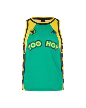 Kappa Heren Geribbelde Net Crew Neck Mouwloze Top (Helder Geel/Zwart)