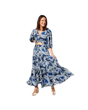 Biba Dames/Dames Paisley vakantie-samenstel (Blauw/Wit)