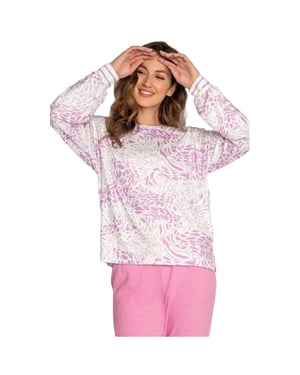 PJ Salvage Dames/Dames Top met lange mouwen en luipaardprint (Gebroken wit)