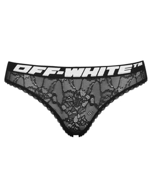 Off White Kvinnor/damer med blommiga spetsar i trosor (Svart)