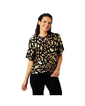 Biba Dames/Dames Keyhole Jersey Top (Bruin/zwart)