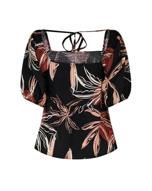 Biba Dames/Dames Floral Square Neck Top (Zonsondergang)