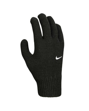 Nike Gebreide Swoosh-handschoenen met geribbelde manchet voor volwassenen (Zwart)