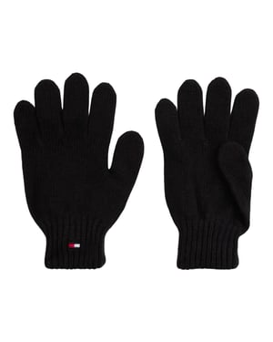 Tommy Hilfiger Kinder/Kids Gebreide Vlag Logo Handschoenen (Zwart)