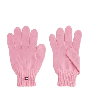 Tommy Hilfiger Kinder/Kids Gebreide Vlag Logo Handschoenen (Roze)