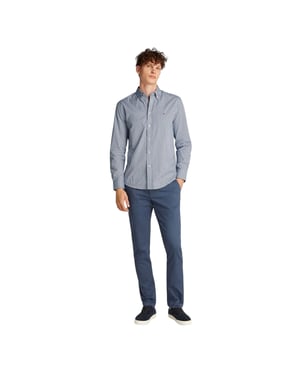 Tommy Hilfiger Geruit herenoverhemd met lange mouwen (Zoetblauw)