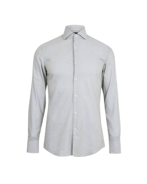 Boss Heren Overhemd met Spread Collar en Lange Mouwen (Lichtgrijs)