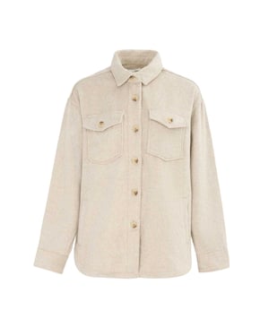 Miso Dames Wol Lange Mouwen Shirt (Licht Beige)