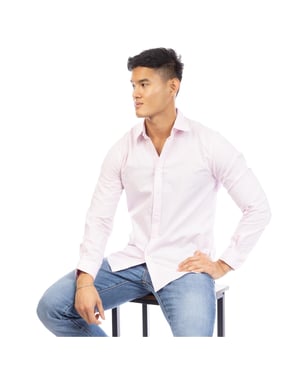 Peter Werth Heren Regular Shirt Met Lange Mouwen (Roze)