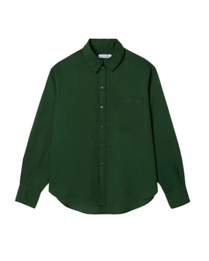 Lacoste Oversized shirt van lyocell voor dames (Groen)