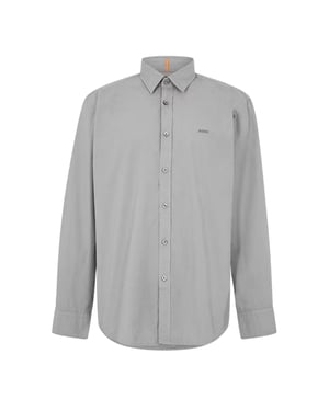Boss Elegant herenoverhemd met lange mouwen, maat 6 M (Grijs)